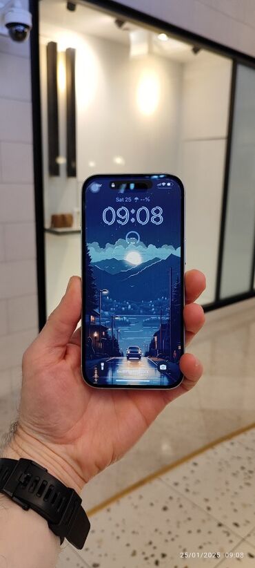 12 pro qiymeti: IPhone 15, 128 GB, Blue Titanium, Zəmanət, Simsiz şarj, Face ID