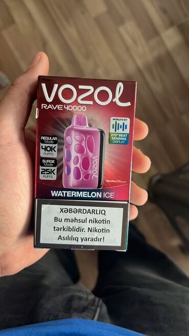Qəlyan, vayp və aksesuarları: Vozol Rave 40000 birdəfəlik vape Çatdırılma Mövcuddur✅ Tam Orginaldır✅