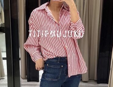 tiffany košulje: Zara, L (EU 40), Polyester, Stripes, color - Red