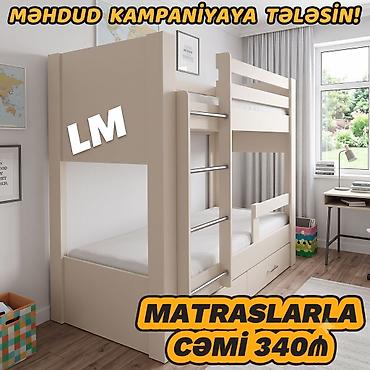 Uşaq mebeli: İkimərtəbəli çarpayılar 2 matras hədiyyə🎁 Bir başa istehsaldan✔️ — 1