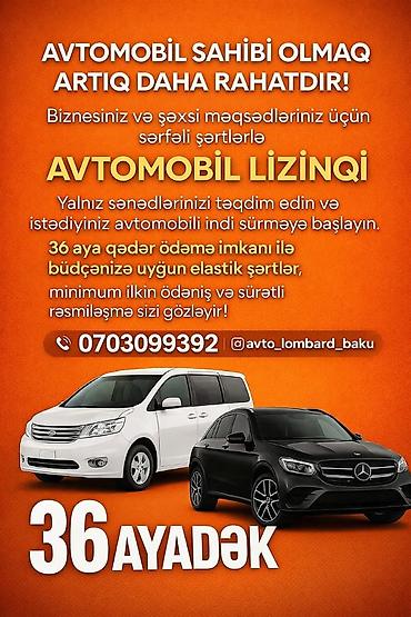 ilkin odənişli maşınlar: AVTOMOBİL LİZİNQİ - Biznesiniz və şəxsi məqsədləriniz üçün sərfəli — 1