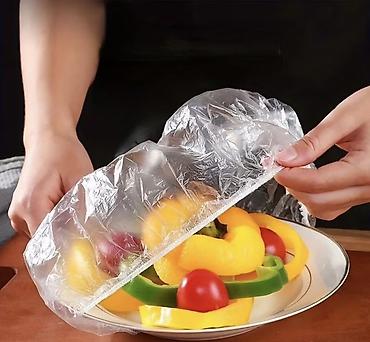 Elastik birdəfəlik qida örtükləri – 300 ədəd 🍽️ Qida örtüyü üçün