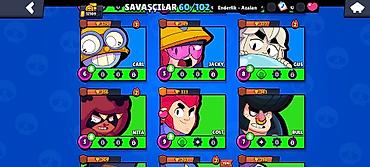 brawl stars 2: Brawl Stars hesabı – 60/102 döyüşçü - Kolleksiya: 60 döyüşçü açıq — 6