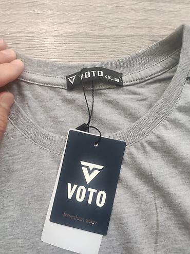 pull and: Мужская футболка VOTO, серый меланж. - Классический крой с круглым — 3