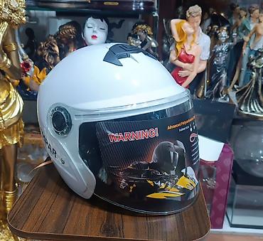 moto 80cc: Açıq vizorlu motosiklet dəbilqəsi 1-ci şəkildəki ağ rəng kaska 30-azn — 4