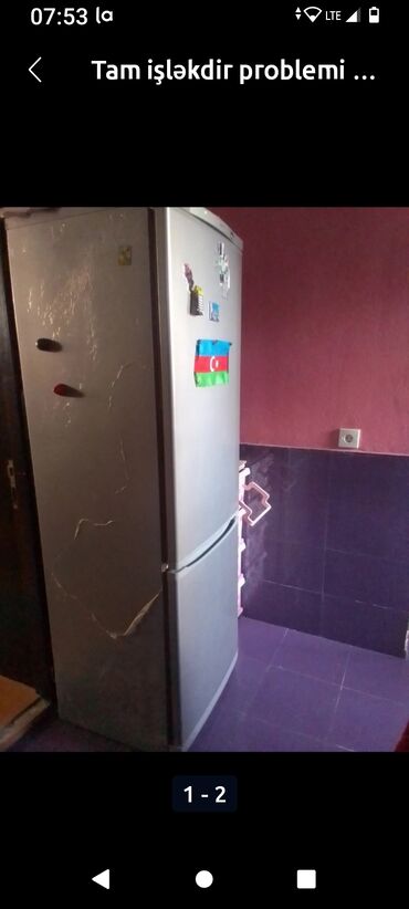 Холодильники: Б/у 2 двери Indesit Холодильник Продажа, цвет - Серебристый, Встраиваемый
