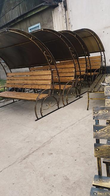 Скамейки: Скамейка Металл, Со спинкой, С крышей — 15