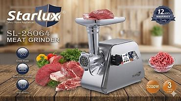 Ət çəkən maşınlar: №: 6187 Məhsulun adı: Ətçəkən maşın Starlux SL-28064 3200W Brend — 1