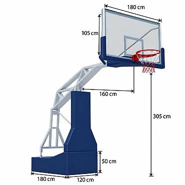 Баскетбольные стойки Avant Sports на колесах с гидравликой — 2 шт