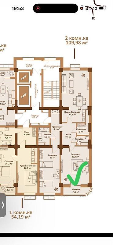 Продажа квартир: 3 комнаты, 110 м², 8 мкр Элитка, 3 этаж, ПСО (под самоотделку) — 3