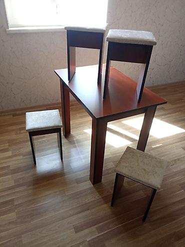 Mətbəx üçün, Yeni, Açılmayan, Dördbucaq masa, 4 stul