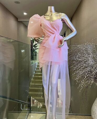 розовое красивое платье: Вечернее платье, Короткая модель, M (EU 38), L (EU 40)