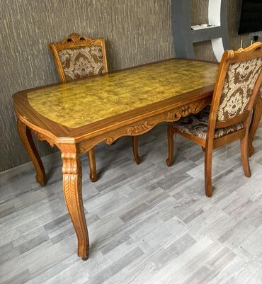 2ci el metbex mebeli: Qonaq otağı üçün, İşlənmiş, Kvadrat masa, 6 stul