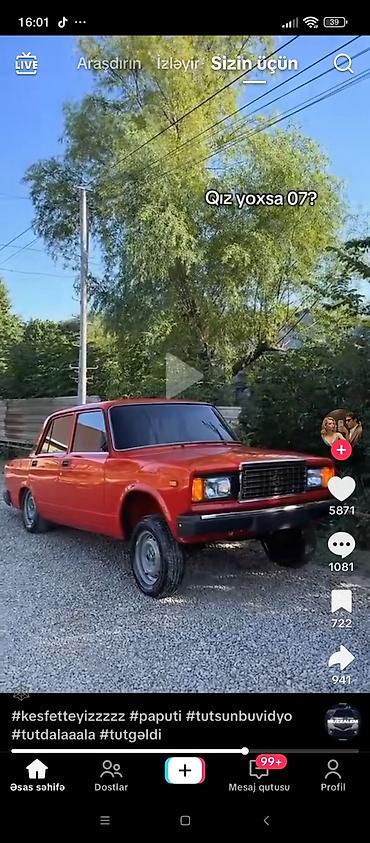 2107 faralar: VAZ 2107 “07” – klassik sedan - Kuzov: 4 qapılı, parlaq qırmızı rəng — 1