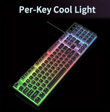 kral games: RGB arxa işıqlı oyun klaviaturası – White ( tək rəng tək model) - — 8