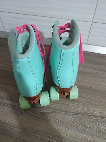 Roleri i rolšue: Rolsule - Boja čizme: mint/tirkizna - Pertle: jarko roze - Visoka — 2