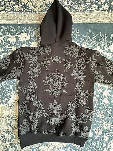 Толстовки, худи: Худи с объёмным бархатистым орнаментом - Модель: утеплённое худи с — 13