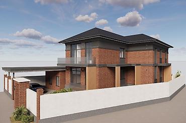 Фасадные работы: Современный двухэтажный дом в стиле неоклассика/минимализм — — 13