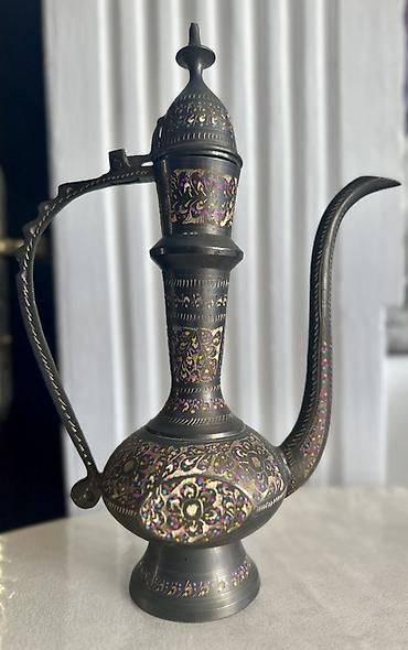 Mis suvenir çaydan/qrafin – əl işi - Material: mis, qara patina