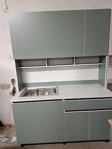 silver kitchen: Кухонный гарнитур с мойкой и столешницей - Компоновка: нижние тумбы с — 1