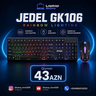 🎮 JEDEL GK106 Rainbow Lighting – Klaviatura + Mouse 🌈 Rainbow LED