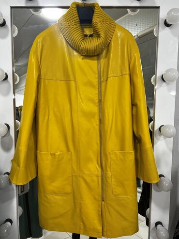 dəri palto: Plaş XL (EU 42), rəng - Sarı