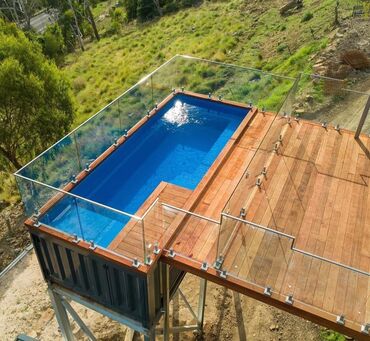 Hovuzlar: Konteyner hovuzlar sifarişlə hazırlanır ölçü seçimi var fiber hovuzlar — 9