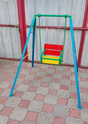 Детские качели: Лодочка качалка Домики беседки для детей +2 скамейки Качели — 16