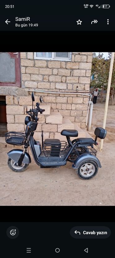 купить скутер в баку: Elektrik üçtəkərli skuter - Şassi: 3 təkərli, arxa ikili