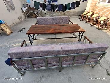 kompüter stol: İşlənmiş, Dördbucaq masa, Açılmayan, Skameykalar ilə, Metal, Azərbaycan — 3