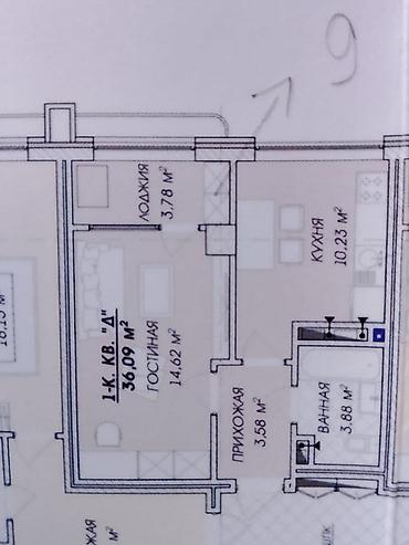 жк asman: 1 комната, 36 м², Азия Молл Элитка, 9 этаж, ПСО (под самоотделку) — 3