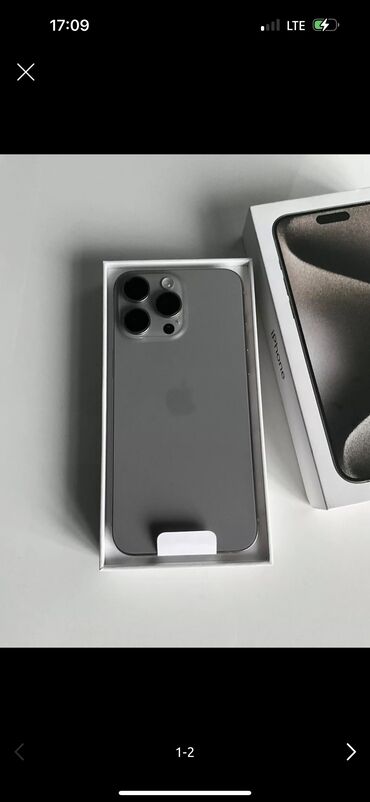 купим телефон: IPhone 15 Pro Max, Арзандатуу 10%, Колдонулган, 256 ГБ, Natural Titanium, Коргоочу айнек, Куту, Заряддоочу түзүлүш, 88 %