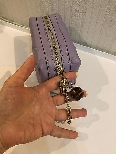 koja pencek: Gucci büzməli loqolu kosmetik çanta - Rəng: bənövşəyi/lilac - — 4