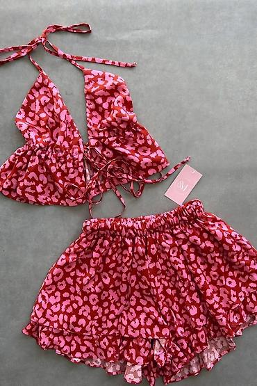 Sarafanlar: Qadın bodi dəsti Model və dizaynlar: - Nazik askılı, V-yaxa leopard — 7