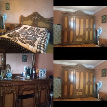 покупка мебели бу: Двуспальная кровать, Шкаф, Трюмо, 2 тумбы, Малайзия, Б/у