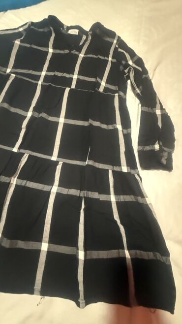 Tunike: Ženska tunika/haljina JANINA - Boja: crna sa velikim belim kariranim — 3