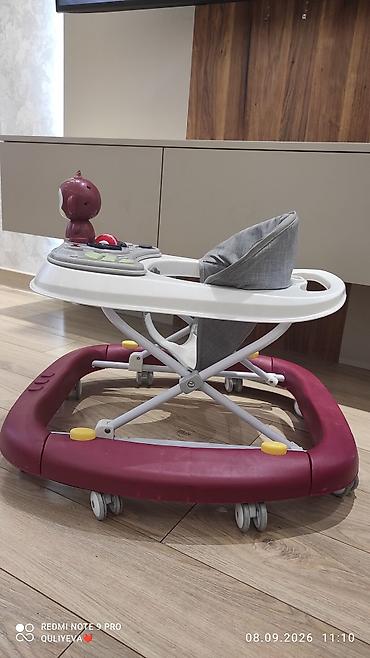 meymun sekilleri: Uşaq gəzdirəni – Babywalker - Rəng: bordo/boz-ağ. - Tənzimlənən — 2