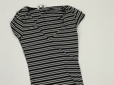 czarne t shirty damskie w serek: T-shirt, XS, stan - Dobry