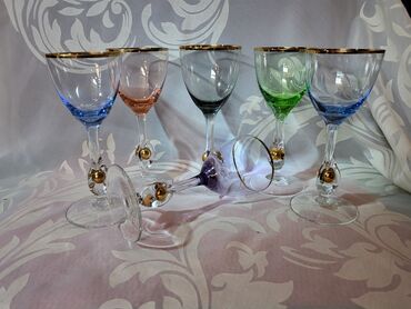 Čaše: Case za vino kristal,rucni rad Bohemija 1950godina +. Case komada 6 — 8