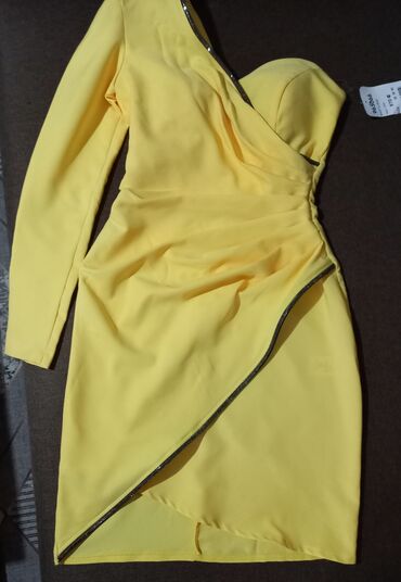 haljina s resama zara: S (EU 36), bоја - Žuta, Koktel, klub