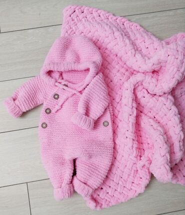 одежды для малышей: Комбинезон бэби ручной работы из пряжи Ализе Софти. Очень мягкий