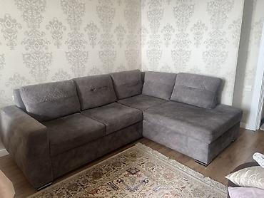 Məhsul: L‑şəkilli künc divan - Rəng: tünd boz (antrasit çalara