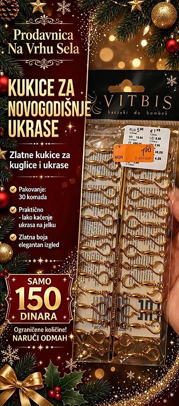 male stolice za terasu: **Kukice za novogodišnje ukrase – zlatne, 30 komada** Praktične — 1