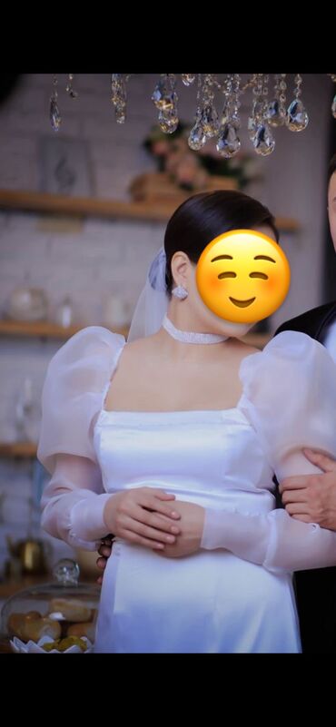 свадебные платья с фатой: Свадебное платье, С фатой, Атлас, Новый