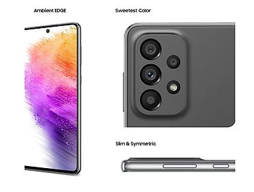 samsung a 75: Samsung Galaxy A73 5G, 512 GB, rəng - Qara, Barmaq izi, Face ID, Sensor — 3