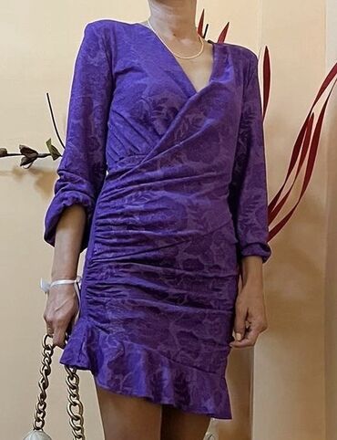 zara šljokičaste haljine: Zara S (EU 36), bоја - Ljubičasta, Dugih rukava