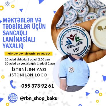 xanimlarin el isleri instagram: Məktəb sezonu başlayır 58 MM laminasialı yaxa sancaqları toplum