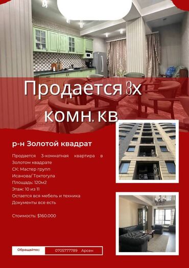 Продажа квартир: 3 комнаты, 121 м², Элитка, 9 этаж, Евроремонт