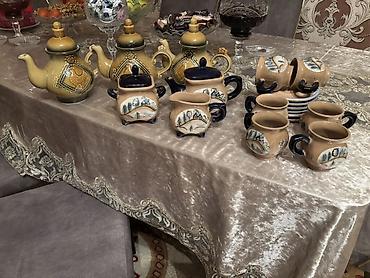 cay dasi satilir: Çay dəsti, rəng - Bej, Keramika, 6 nəfərlik, Rusiya — 1