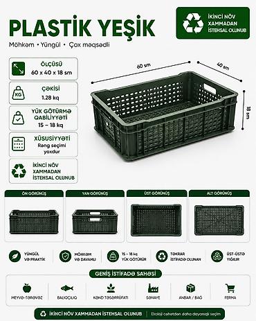 Digər mağaza avadanlığı: Plastik yeşik(tara,sebet,yesik,qutu) istehsalı. ölçülər 60/40/10sm -da lalafo.az — 17 Digər mağaza avadanlığı: Plastik yeşik(tara,sebet,yesik,qutu) istehsalı. ölçülər 60/40/10sm — 17